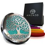 Car Essential Oil Diffuser - 1.5" Magnetic Locket Set with Air Vent Clip - Best for Aromatherapy - Fragrance Air Freshener, Scents Diffusers - Jewelry for Car, Tree of Life