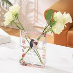 PORPAN Book Vase, Acrylic Book Vase for Flowers, Book Flower Vase, Clear Book Vase, Book Shaped Vase, Small Vase for Home/Living Room/Bookshelf/Bedroom/Office Decor Aesthetic, Book Lovers Gifts(Anne)