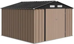 GAOMON 8x10 Shed Metal Outdoor Storage Shed, Large Tool Shed House with Lockable Doors, Waterproof Steel Utility Sheds for Patio Garden Lawn, Perfect for Heavy Duty Tools Bike Storage Outside