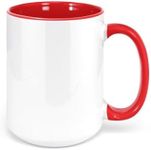 15oz Sublimation Mug Color Inner and Handle Case of 12 (Red)