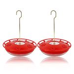 XMSound 16 Ounce Hummingbird Feeder for Outdoors, 2 Pack, Leak-Proof, Easy to Clean and Refill Hummingbird Feeder, Including Hanger, with 5 Feeder Ports