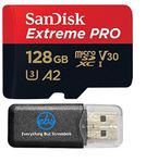 128GB Sandisk Micro SDXC Extreme Pro 4K for Samsung Galaxy S8, S8 Plus, S8 Note, S7, S7 Edge MicroSD TF Flash Memory Card 128G Class 10 with Everything But Stromboli Card Reader