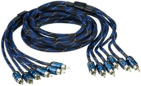 Scosche EFX Delta D20X6 6-Channel Multi-Core Twisted Pair RCA Interconnect Audio Cables - 6CH OFC Car Stereo Connector Cable - 20 Foot Male to Male
