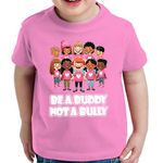 Lanpul Be Kind Pink Shirt Kids Anti Bullying Day, Be a Buddy not a Bully, 2024 Anti Bullying Day Shirt for Boy Girl Toddler Child (CA/US, Age, 6 Years, 7 Years, Pink)