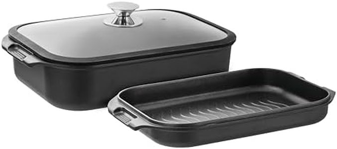 Pyrolux HA+ Induction 3-Piece Double Roaster Set with Silicon Lid 25 cm*39 cm*13.5 cm Black