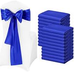 Pesonlook 50Pcs Satin Chair Sashes Ties, Royal Blue Satin Chair Sashes Bows Chair Cover Back Tie Supplies for Wedding Reception Events Banquets Party, Hotel Event, Chairs Decoration