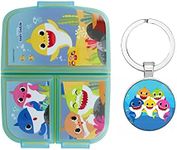 OM SUPPLIES Baby Shark Reusable Sandwich Lunch Box 3 Multi Compartment Kids Children School Includes Baby Shark Keychain (Baby Shark)