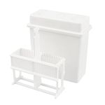 uxcell Plastic Covered 24 Slots Staining Jar Rack White for Microscope Slides