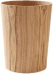 2.3 Gallons Wood Trash Can Wastebasket for Home or Office, Japanese-style natural wood Round Wastebasket, Lightweight, Sturdy for Under Desk, Kitchen, Bedroom, Den, Hotel, or Kids Room (Light Wood-A)