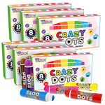 U.S. Art Supply Classroom Pack - 6 Boxes of 8 Color Crazy Dots Markers - Children's Washable Easy Grip Non-Toxic Paint - 48 Total Marker Daubers