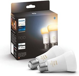 Philips Hue New White Ambiance Smart Light Bulb 2 Pack 75W - 1100 Lumen [E27 Edison Screw] with Bluetooth. Compatible with Alexa, Google Assistant and Apple Homekit.