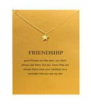 Baydurcan Friendship Star Necklace with Message Card Gift Card (Gold star)