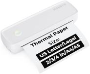 MUNBYN Portable Printer Wireless for Travel ITP04, Inkless Printer, Thermal Bluetooth Printer, Support 8.5x11&A4 Thermal Paper, Compatible with Android and iOS Phone & Laptop, Small Printer (White)