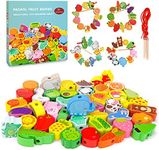 Montessori Toys for 2 3 Year Old Girls,Wooden Toddler Toys Gifts for 2 3 4 5 Year Old Girl Boy Kids Educational Toy Gift Presents for Girl Age 3 4 Year Old Learning Threading Toys for 2 Year Old