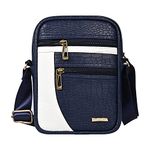 Pramadda Pure Luxury Diablo Luxe Faux Leather Sling Bag For Men Women Travel | Stylish Side Crossbody Shoulder Mobile Messenger Bag | Corporate Gift for Men Employees. (Midnight Blue)