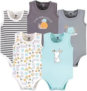 Hudson Baby Unisex Baby Cotton Sleeveless Bodysuits, Bunny and Bee, 0-3 Months