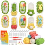 PATPAT® DIY Crochet Hair Clip Material Kit for Beginners Set of 10Pcs DIY Crochet Hair Clips DIY Crochet Bang Clip Material Kit Starter Friendly Crochet Kit Gift for DIY Lovers