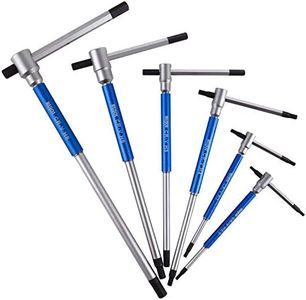 RUJOI Conjunto de llave de Allen Metric T, llave hexadecimal de 6 piezas T-HEX con mangas de velocidad para girar rápido, manija superior deslizante para T o L en forma para el controlador T