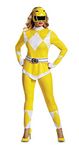 Disguise Women's Yellow Ranger Adult Costume, Yellow, M (8-10)