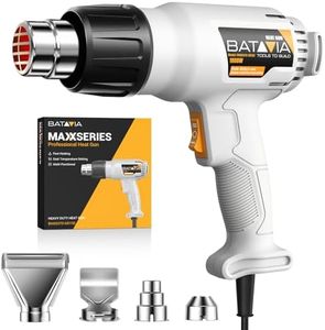 Heat Gun - BATAVIA Dual Protection Fuses 1800W Heavy Duty Fast Heat Hot Air Gun with 752℉&1112℉ Dual-Temperature Settings and 4 Nozzles with Overheat Protection for Crafts, Vinyl Wrap, Shrink Tubing