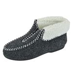 Thingimijigs Ladies Grey Zip Up Fleece Lined Bootie Slippers - UK 4