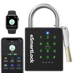 eLinkSmart Combination Lock Outdoor Password Padlock with Key NFC RFID Weatherproof Heavy Duty Padlock for Locker Gym Gate Fence Truck Support Temporary Code Unlock Record