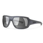 Polarized Sunglasses for Men, Wrap Around Sports Sunglasses UV Protection for Water Sports, Cycling, Running (Powder Grey Frame/Silver Grey Mirrored Lens(Anti-fog))