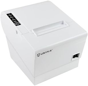 Unykach Impresora Térmica de Tickets POS5 UK56009W Blanca con Botones Superiores, Conexiones USB, RJ12, RJ11 y LAN, Compatible con Windows, JPOS, OPOS, Linux, Android y Mac