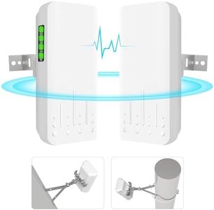 Wireless Bridge, 5.8GHz 100Mkbps 12DBi Outdoor CPE Network Extender, Point to Point Access Point PTP/PTMP Plug & Play Long Range WiFi Extender 2KM Coverage for Extending Internet or Video Surveillance