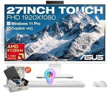 ASUS VM670 27" Touchscreen All in One Desktop Computer 32GB DDR5 1TB SSD | AMD Ryzen AI 7 350, FHD IPS Touch Display, Copilot+ PC, Radeon 860M, Windows 11 Pro, Wi-Fi 6, Wireless Keyboard & Mouse