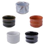 Asayu Japan Ceramic Sake Ochoko Cups Set of 5, 5PCS Mino Ware Pottery Set for Hot or Cold Drinks, Small Size 1.6oz (50ml) Each, Japanese Liquour Glass Set - 5PCS Multicolor Ochoko Sake Cup Set