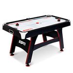 ESPN Air Hockey Game Table: Indoor Sports Gaming Table Set with Equipment Accessories -2 Paddles, 2 Pucks, and LED Electronic Score Keeper -5'