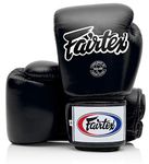 Fairtex BGV1 Muay Thai Boxing Training Sparring Gloves for Men, Women, Kids | MMA gloves for martial arts| Premium quality, light weight & shock absorbent 14 oz boxing gloves -Black