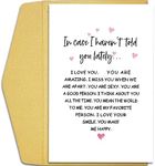 Qiliji Funny Anniversary Card for Wife Husband, Happy Birthday Card for Boyfriend Girlfriend, I Love You Card for Him Her, Valentine's Day, In Case I Haven't Told You Lately