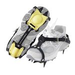 Nomadnia Crampons for Hiking Boots Men/Women, Unisex Spikes for Shoes, Shoe Traction Devices for Hiking, Snow Walking, Jogging, Universal Fit. Bright Yellow.