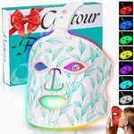 BUBLOC Red Light Therapy Mask, Led Contour Face Mask Light Therapy, 7+1 Color Near-infrared 850 Red Light Face Mask Portable and Rechargeable, Red Light Therapy At Home and Wireless Led Face Mask