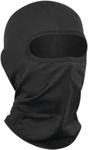 UK-UNIQUE Breathable Lightweight Balaclava Ski Face Mask, Motorcycle Cycling Neck Warmer for Helmet, UV Protector Scarf Unisex Men/Women/Kids/Boys/Girls (Black, 1)