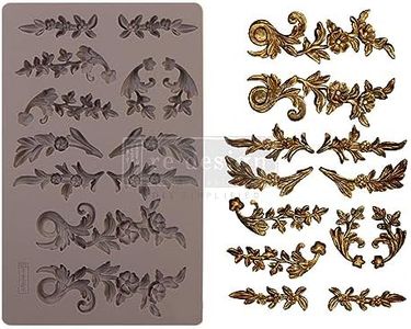 Redesign with Prima Redesign Furniture Decor Moulds® Delicate Flora 5"x8",8Mm Thickness for Funiture Dresser, Chocolate,Cake,Candy,Backery,Soap,Polymer Clay, earthen Clay,655350643065