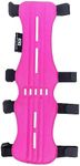 Hunt & Seek Fabric Archery Arm Guard 4 Elastic Velcro Adjustable Straps Hunting Arm Guard Forearm Wrist Protector Archery Bracer Adult Unisex - Pink