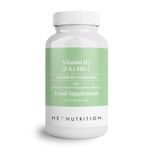 Hey Nutrition Vitamin D3 & K2 MK-7-100ug Each with MCT Oil - Suitable for Vegetarians - Support Healthy Bones, Teeth, Muscles, Immune Function, and Fatigue - Non-GMO, 60 Vegetarian Capsules