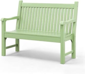 Psilvam Garden Bench, 2-Person Poly Lumber Patio Bench, All-Weather Outdoor Bench That Never Rot, Memorial Bench, Suit for Garden, Porch and Park (Green)