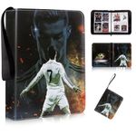 Egmelos Trading Card Binder, PU Leather Football Card Binder, Football Card Holder for 400 Cards, Card Collection Folder with 50 Sleeves, Zipper, Binder Album for Baseball Cards, Sports Star Cards