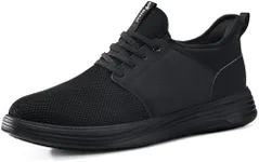 ARISIC Men's Non Slip Work Shoes Waterproof Slip On Lightweight Slip Resistant for Food Service Kitchen Chef Restaurant Arch Support Mesh Light Cushioning Breathable Stylish Working Footwear Black