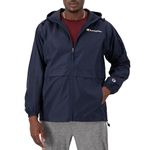 Champion Men'S Jacket, Stadium Full-Zip Jacket, Wind Resistant, Water Resistant Jacket For Men, Navy Small Script, Large