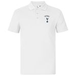 Tottenham Hotspur FC Official Gift Mens Single Crest Polo Shirt White Large