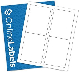3.5 x 5 Rectangle Mailing, Shipping Labels - Permanent, White Matte - 4-Up - Perforated - Pack of 20,000 Labels, 5,000 Sheets - Inkjet/Laser Printers - Online Labels