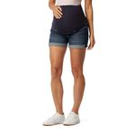 Signature by Levi Strauss & Co. Gold Label Women's Maternity Mid-Rise Shortie Shorts, Blue Laguna-waterless, Medium