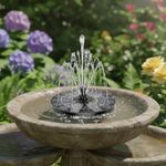 Oblivion Solar Fountain for Garden 1 Pc – Solar-Powered Water Multi-Spray Garden Feature for Outdoor Pond, Bird Bath, Floating with Multiple Spray Heads Aerator Patio Kit