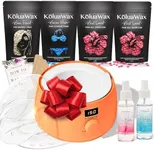 KoluaWax Premium Waxing Kit for Women - Hot Melt Hard Wax Warmer for Hair Removal, Eyebrow, Bikini, Legs, Face, Brazilian Wax - Machine, 4-Pack Beads, Accessories, Peach Fuzz