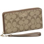 Coach Accordian Zip Phone Wallet Wristlet, Khaki/Saddle 2, Accordion Wallet